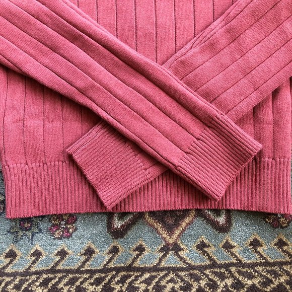 Beautiful Wide-Ribbed Rust-Color Crop Cardigan NWT Size S - Picture 10 of 16